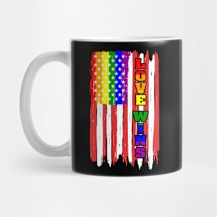 American Flag Gay Day Love Wins Graphic Mug